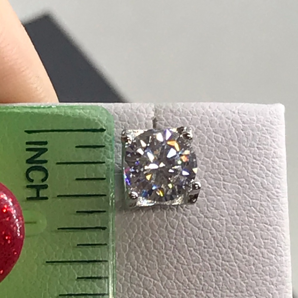 Sterling Silver 925 Cubic Zircon Stud Earrings - Picture 2 of 5